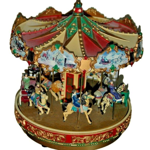 Mr. Christmas Holiday Merry Go Round Musical Animated Carousel - Picture 3 of 11